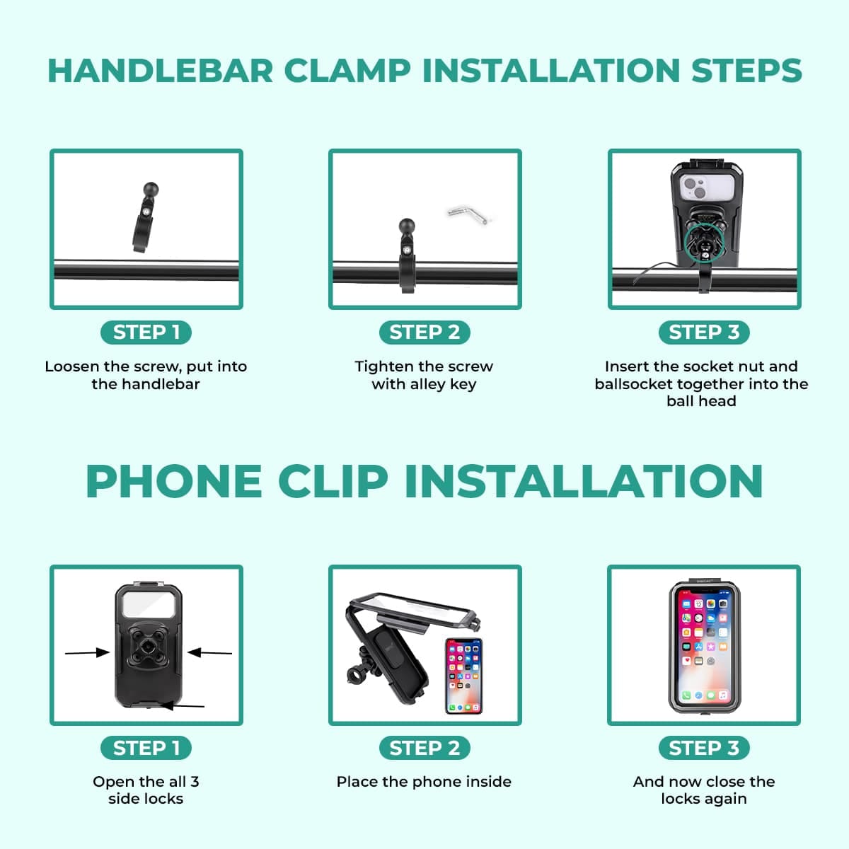 Simtac splash guard X with vibration damper and wireless charger (MHWPWC-PRO)
