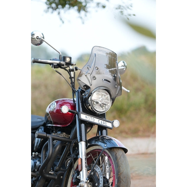 MotoCare Polycarbonate Visor for Goan Classic 350 – Clear, Black & Smoke Windshield Wind Deflector