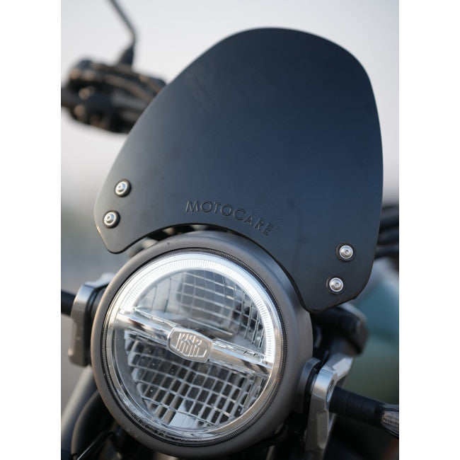 Motocare Small Visor with Clamp for Yamaha XSR 155 | Motorcycle Windshield Flyscreen | Available in Clear, Smoke & Black