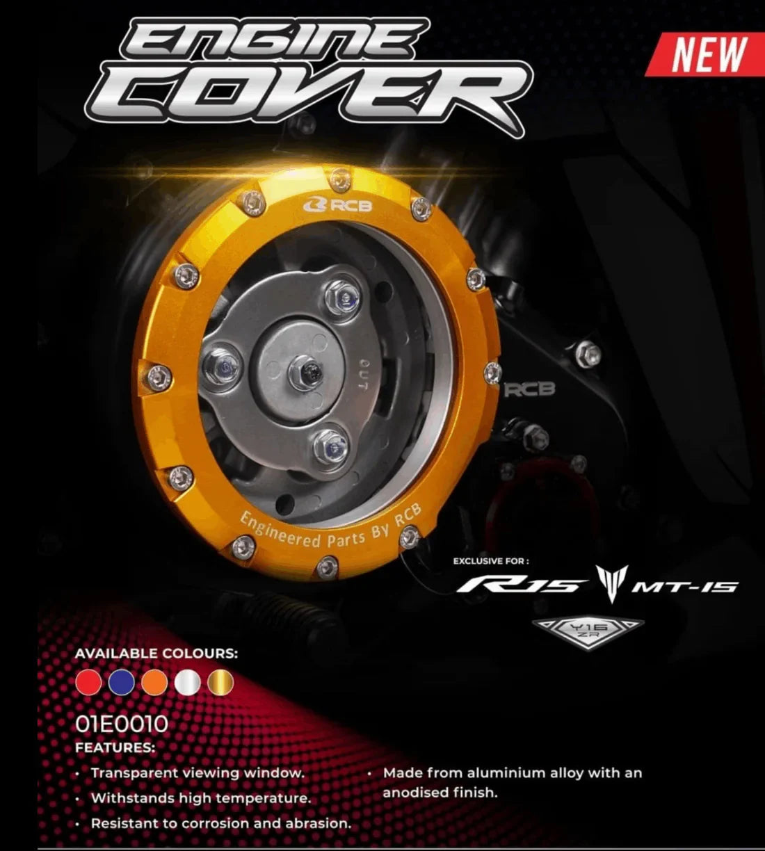 RCB ENGINE COVER R15V3 MT15 01E0010 ( RED )