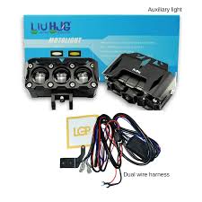 LIU HJG Original Mega Drive 3 Lens With Premium Harness Dual Color Yellow/White LED Fog Lights (Set Of 2) - COMBO