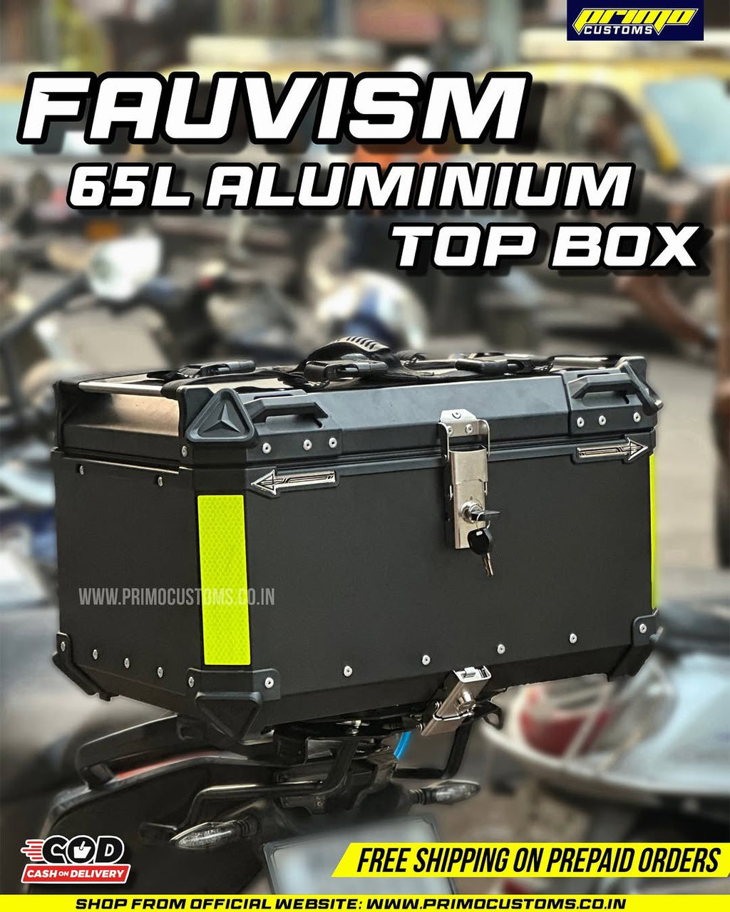 Fauvism Aluminum Top Box - 65 Liters Black
