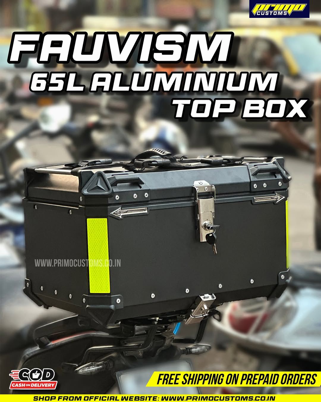 Fauvism Aluminum Top Box - 65 Liters Black
