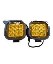 LIU HJG Square 9 LED Fog Light With Wiring  Harness And Mounts - Pair (120W)