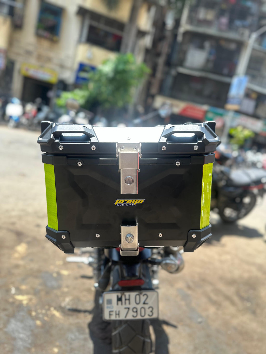 RP RACING 45L BLACK ALUMINIUM TOP BOX WITH BACKREST