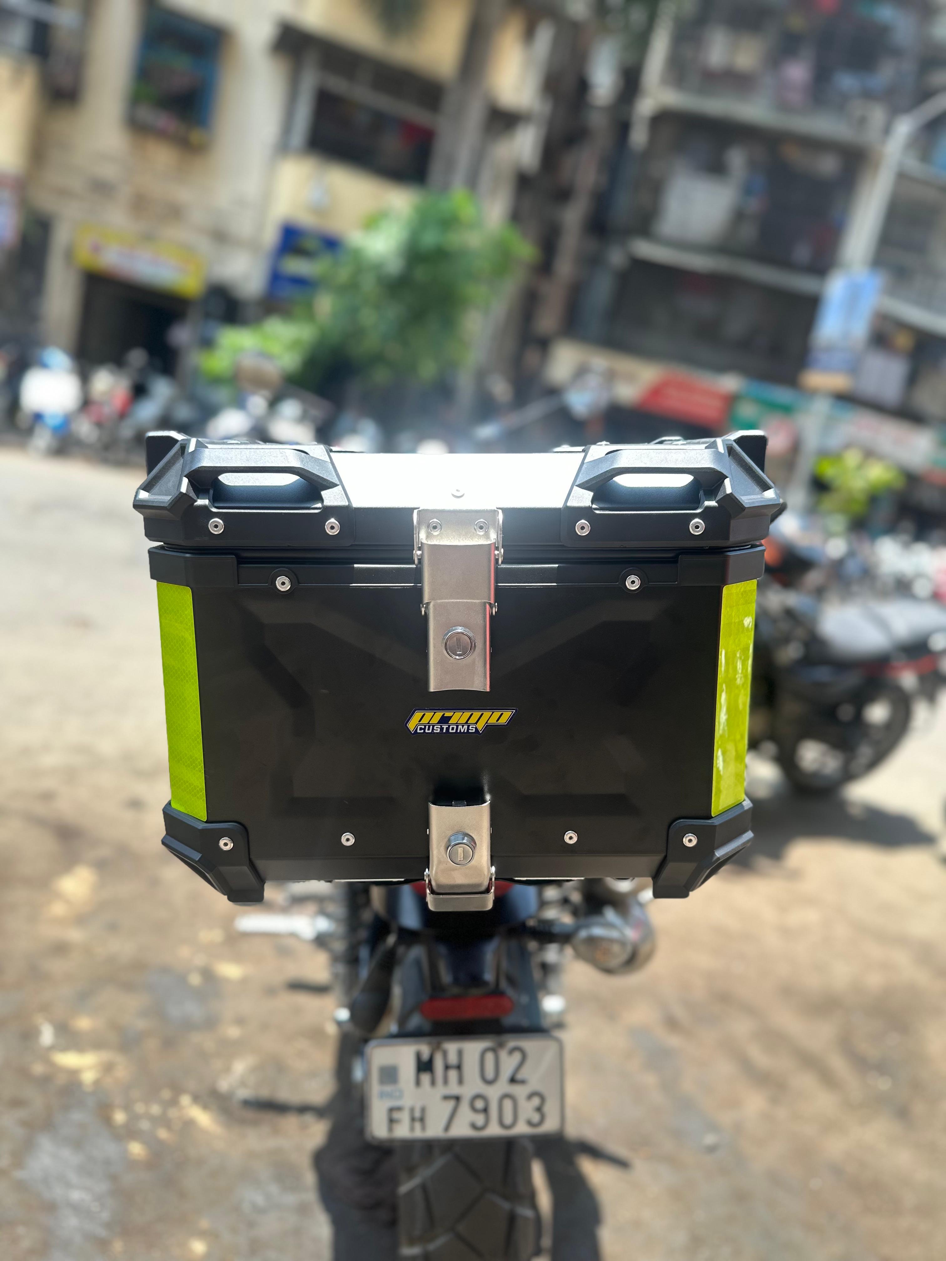 RP RACING 45L BLACK ALUMINIUM TOP BOX WITH BACKREST