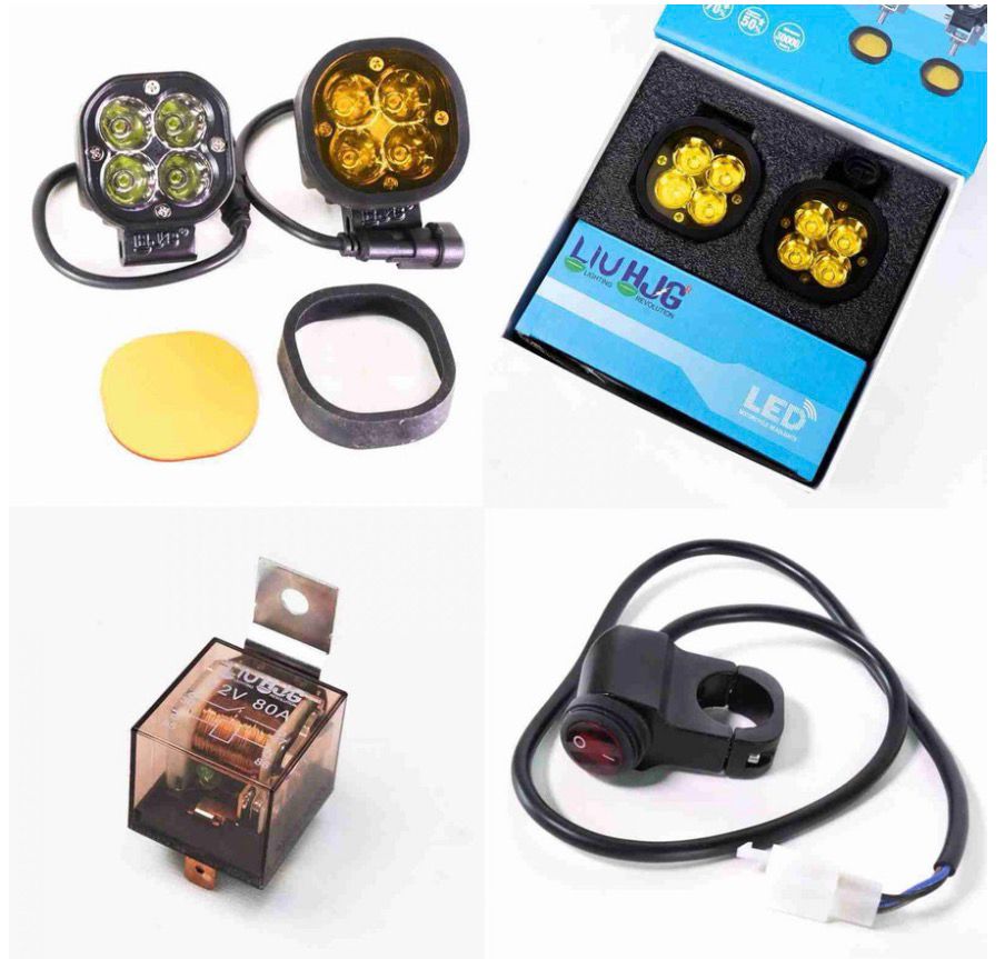 LIU HJG Single LED Future Lens HJG-103 40 Watt Fog Light With Wiring Harness For All Motorcycles