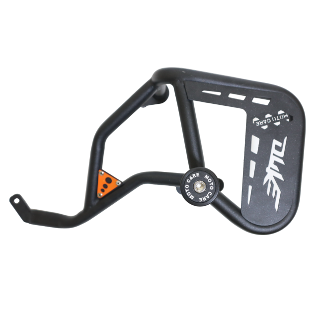 Motocare Crash Guard with Dual Sliders Black for KTM Duke 250/390 Gen 3 | Heavy Duty Engine Protection Frame Sliders