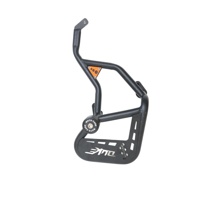 Motocare Crash Guard with Dual Sliders Black for KTM Duke 250/390 Gen 3 | Heavy Duty Engine Protection Frame Sliders
