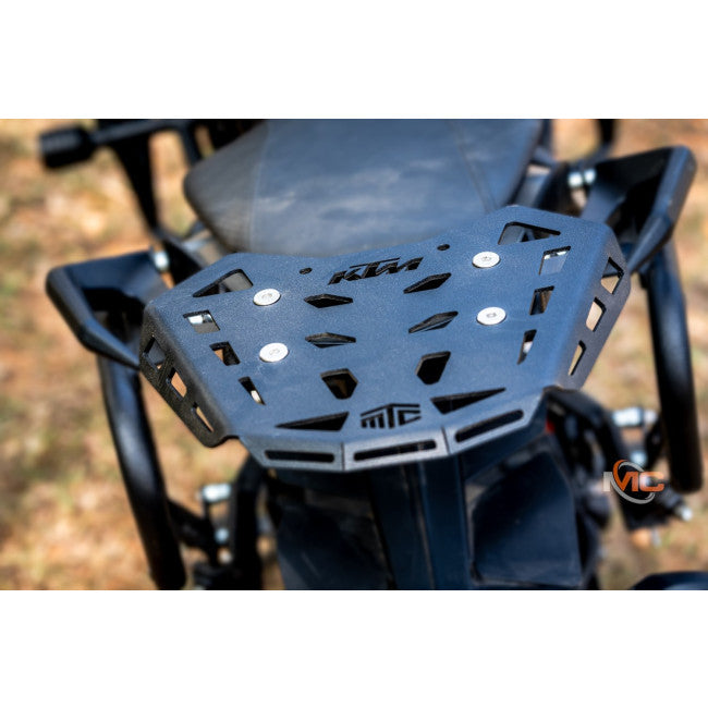 Motocare CNC Rear Carrier with Plate for KTM Duke 250/390 Gen 3 | Heavy Duty Luggage Rack & Mounting Plate