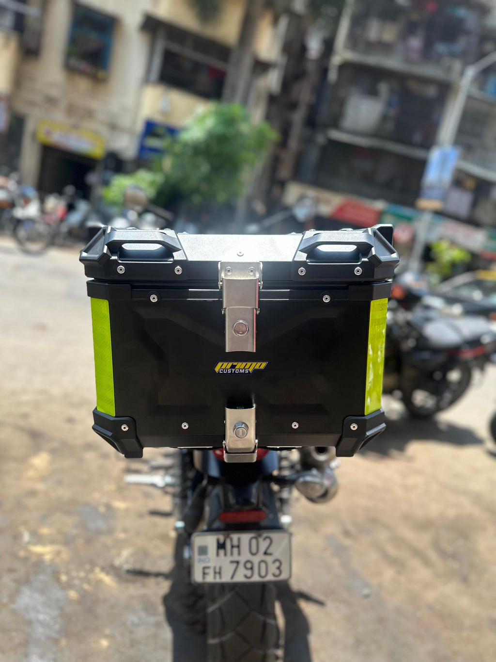 RP RACING 45L BLACK ALUMINIUM TOP BOX WITH BACKREST