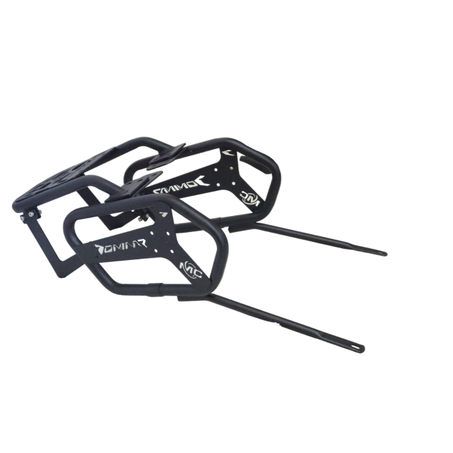 MotoCare Saddle Stay with Plate Carrier for Bajaj Dominar 250/400 | Heavy Duty Luggage Rack & Saddle Support