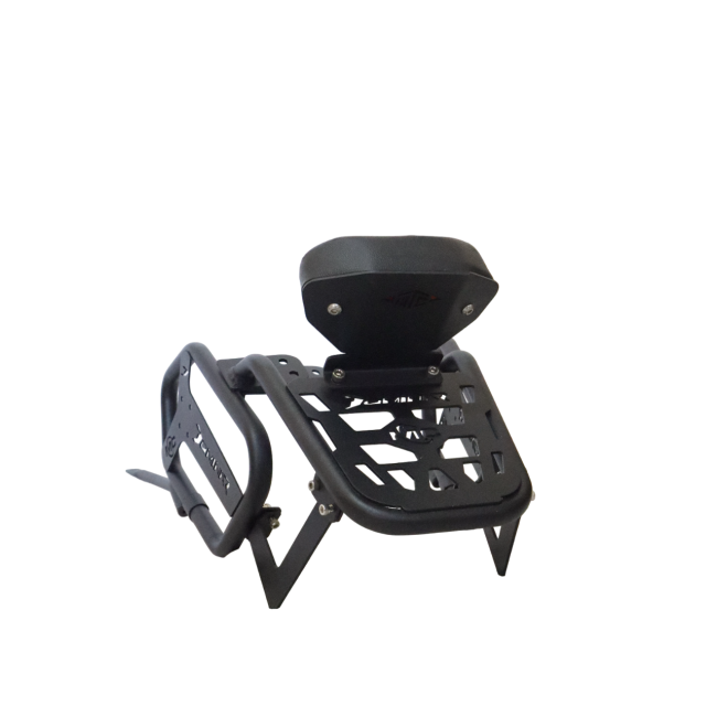MotoCare Saddle Stay with Plate Carrier & Backrest for Bajaj Dominar 250/400 | Heavy Duty Luggage Rack & Pillion Support