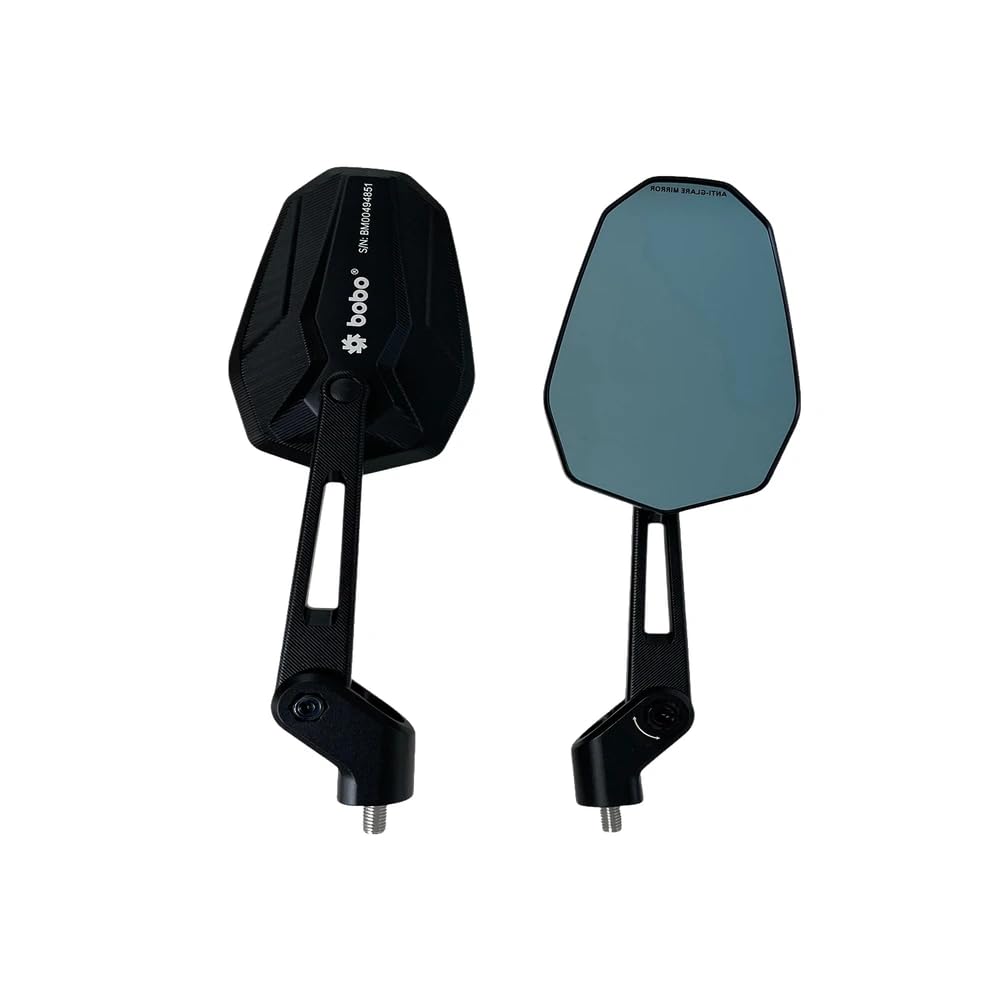 BOBO RM1-D Premium Motorcycle Rearview Mirror, Anti-Glare, Anti-Fog, 360-Degree Rotation, Multi-Angle Adjustable