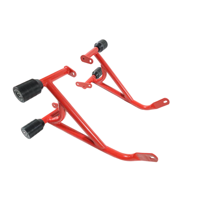 Bajaj Pulsar NS200 Crash Guard with 4 Sliders – MotoCare Red Engine Protection Frame