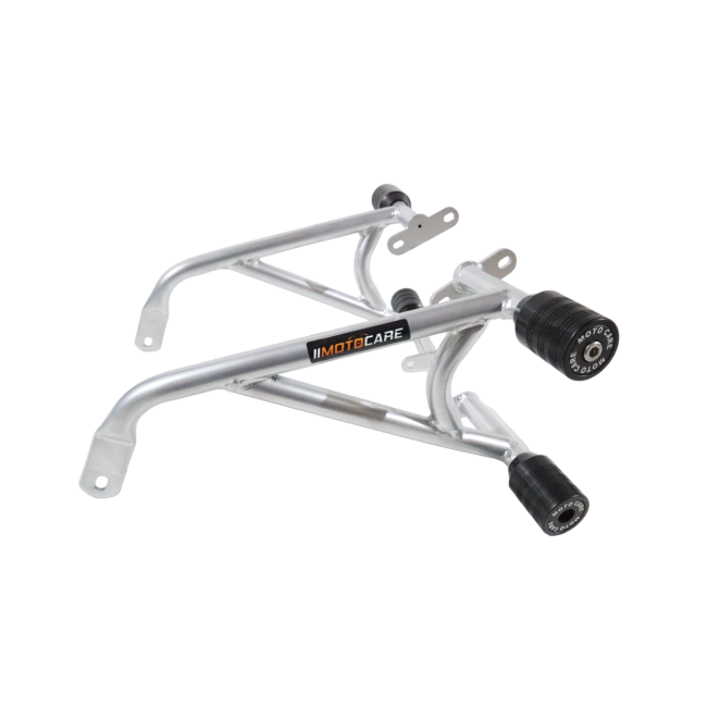 MotoCare 4 Slider Crash Guard for Bajaj Pulsar NS200 (Silver) – Heavy Duty Engine Protection Frame