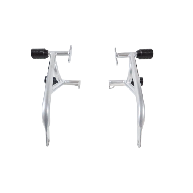 MotoCare 4 Slider Crash Guard for Bajaj Pulsar NS200 (Silver) – Heavy Duty Engine Protection Frame
