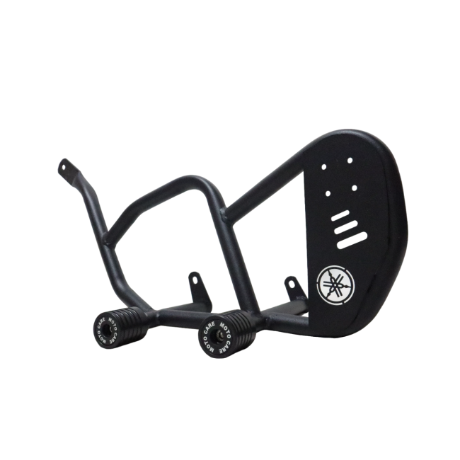 Motocare 4 Slider Crash Guard with Plate for Yamaha FZS 25 | Heavy Duty Engine Guard with Skid Plate Protection