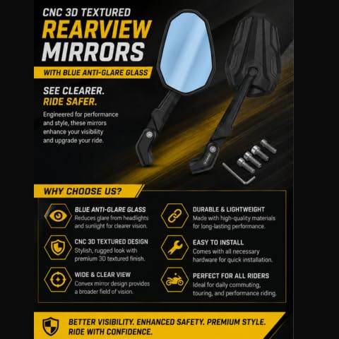 HiFast Yoke Fit Anti Glare Mirrors