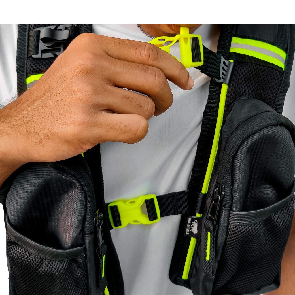 Raida Hydration Bag with 2L BPA-Free Bladder | No Movement While Riding | Ultra-Lightweight | Multi-Compartment | Built for Hiking, Biking, Camping & Outdoor Sports