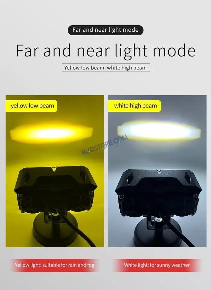 LIU HJG Future Eye 3 Original Mega Drive Lens Dual Color Yellow/White LED Fog Lights (Set Of 2