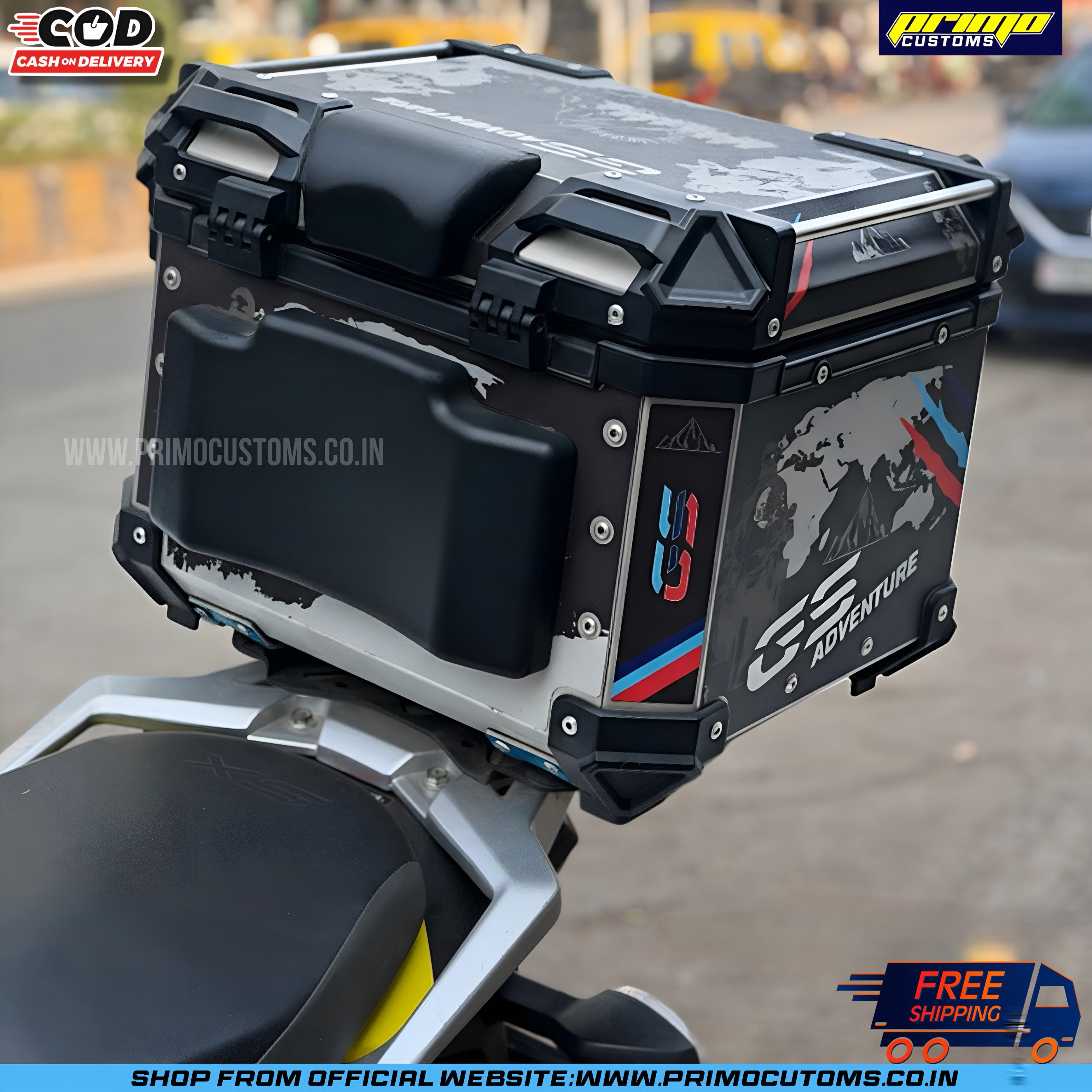 46 Liters Stainless Steel BMW GS Black Graphics Top Box