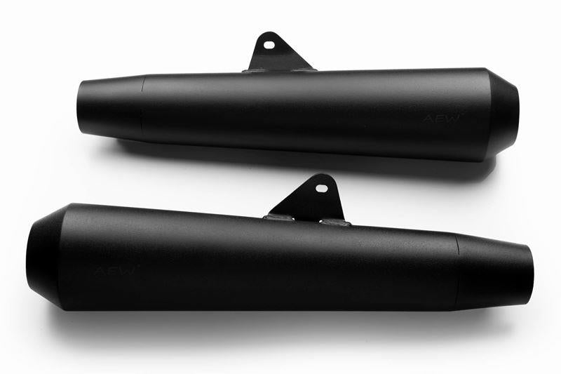 AEW TE 103 Megaphone- Stainless Steel Heat Resistance Black- Royal Enfield Interceptor / GT650