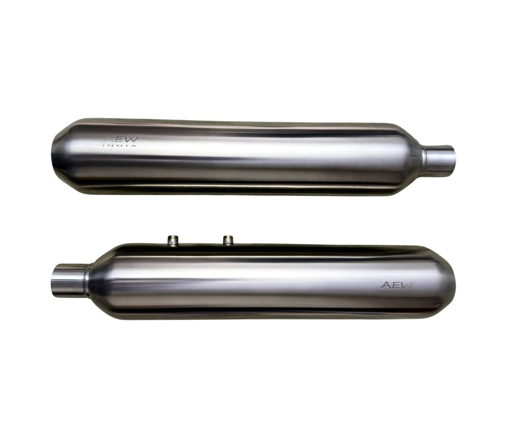 AEW Performance Exhaust for Super Meteor 650 - TE 202 SS 304 - Stainless Steel Matt Polish