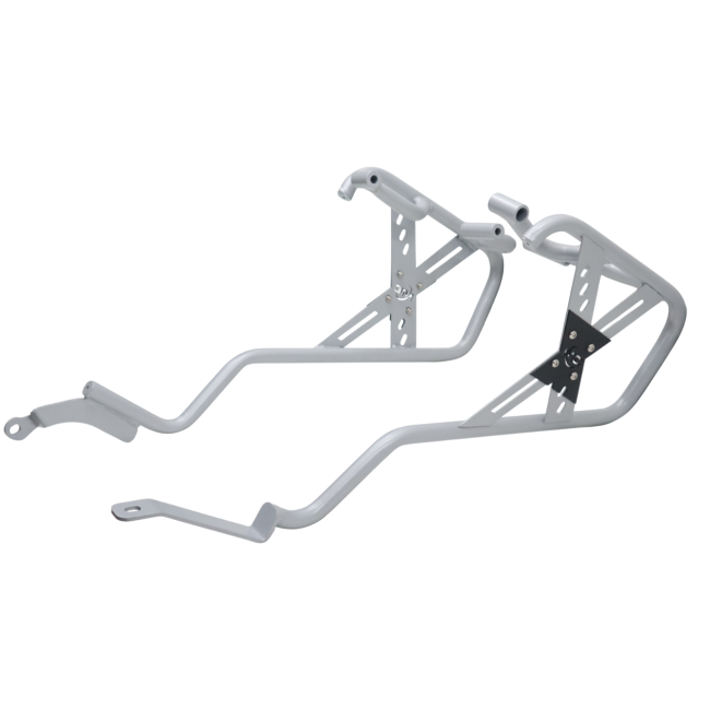 MotoCare Saddle Stay with Silver/Black Plate for Hero XPulse 210 | Heavy Duty Saddle Bag Support Rack | Touring Luggage Carrier