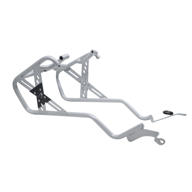 MotoCare Saddle Stay with Silver/Black Plate for Hero XPulse 210 | Heavy Duty Saddle Bag Support Rack | Touring Luggage Carrier