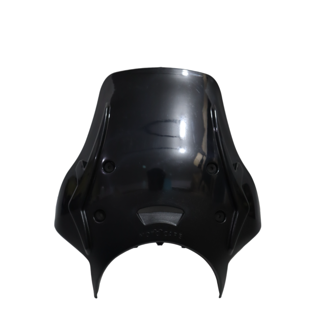 MotoCare Black Polycarbonate Visor for Royal Enfield Hunter 350 | Durable Windshield Wind Deflector