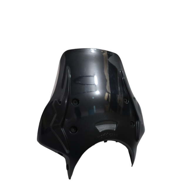 MotoCare Black Polycarbonate Visor for Royal Enfield Hunter 350 | Durable Windshield Wind Deflector