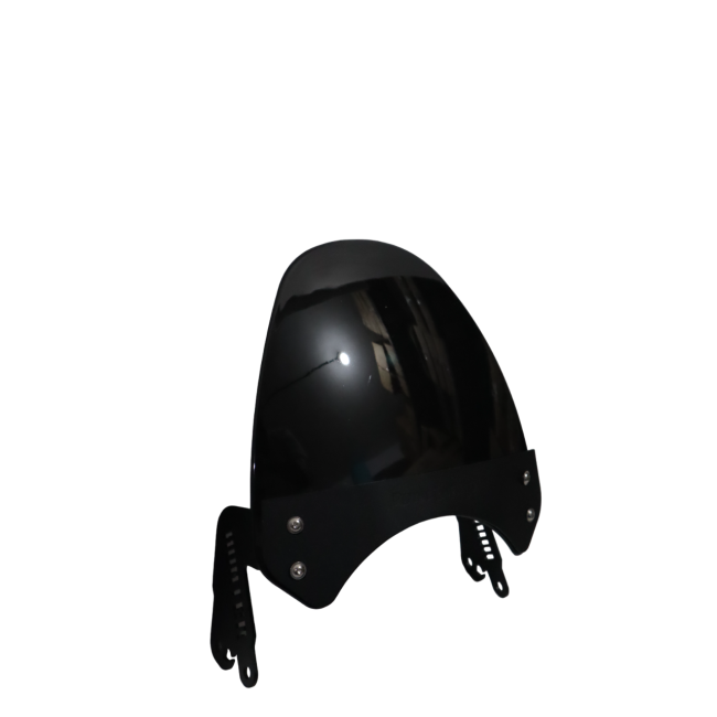 MotoCare Black Small Visor for Royal Enfield Hunter 350 | Windshield Wind Deflector