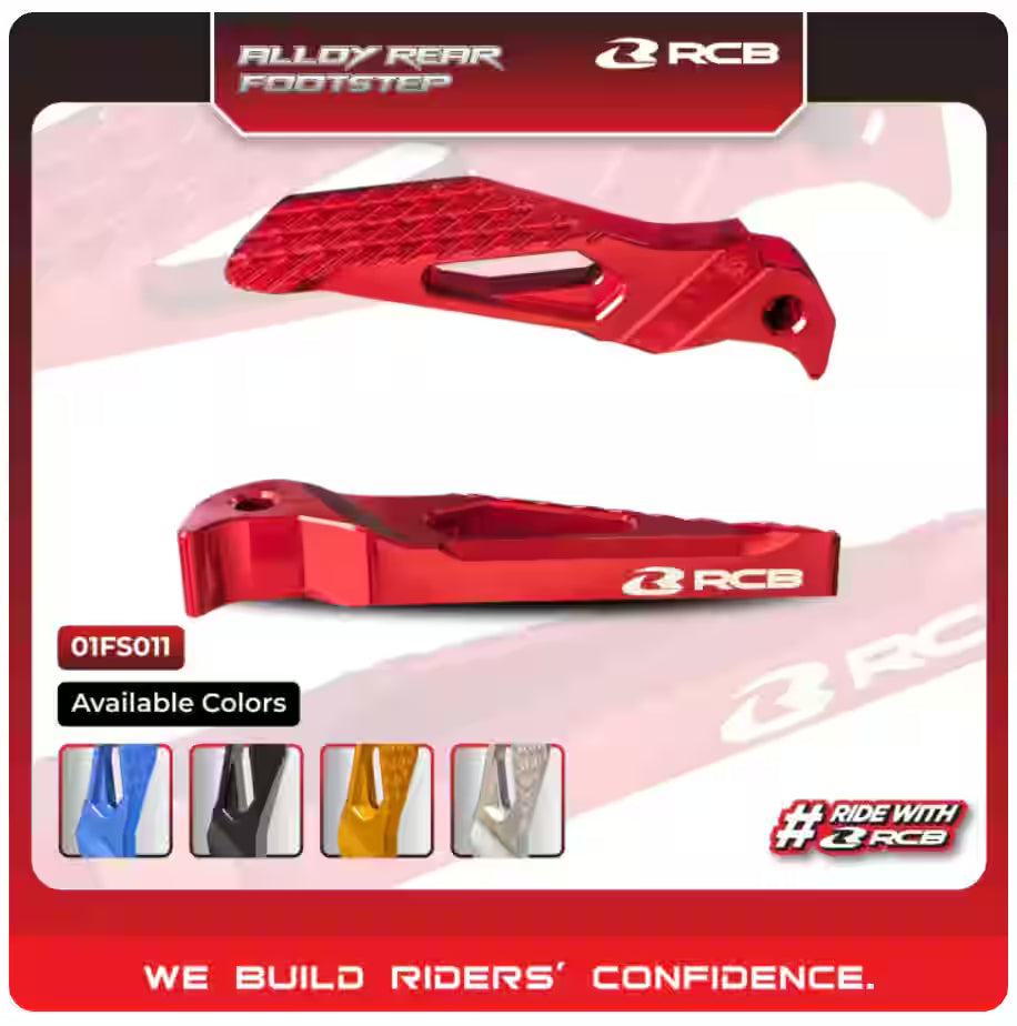 RCB ALLOY REAR FOOTREST YAMAHA AEROX 155 01BF011 (BLUE) (BLACK) (GOLD) (RED) (SILVER)