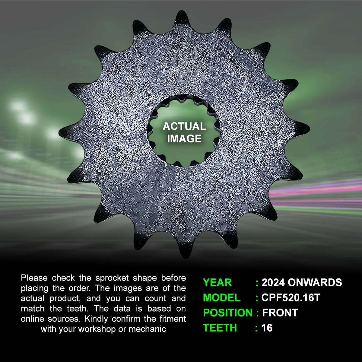 Sprocket For Triumph Tiger 900 Rally Pro (2024 Onwards) - Front - CPF520.16T - CRANK1