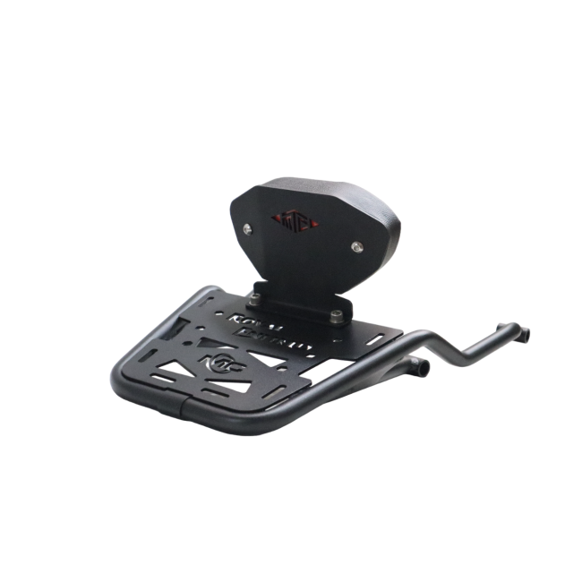 MotoCare Carrier with Backrest for Guerrilla 450 – Rear Luggage Rack with Pillion Support