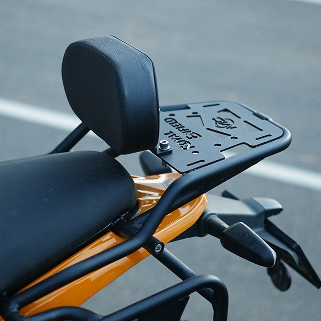 MotoCare Carrier with Backrest for Guerrilla 450 – Rear Luggage Rack with Pillion Support