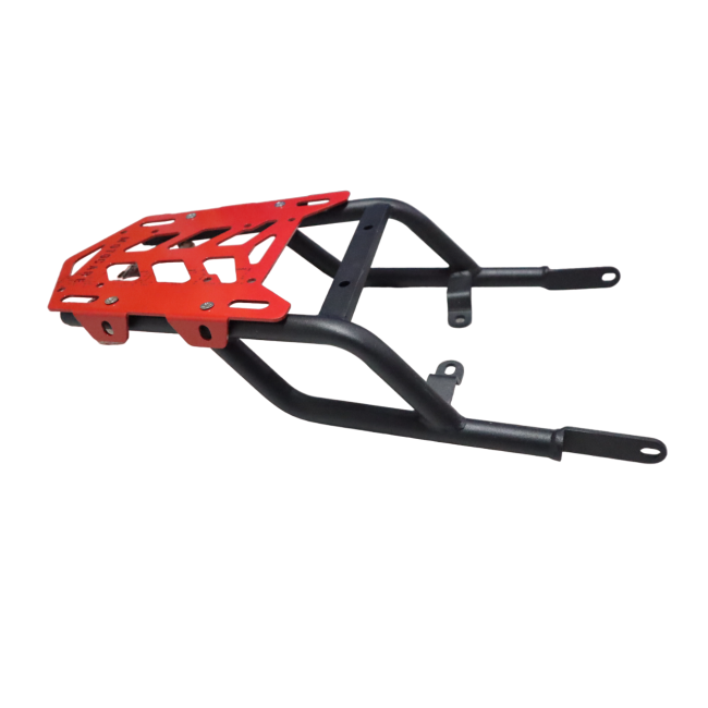 Motocare Carrier with Plate for Scram 440 – Heavy Duty Luggage Rack (Red & Black)