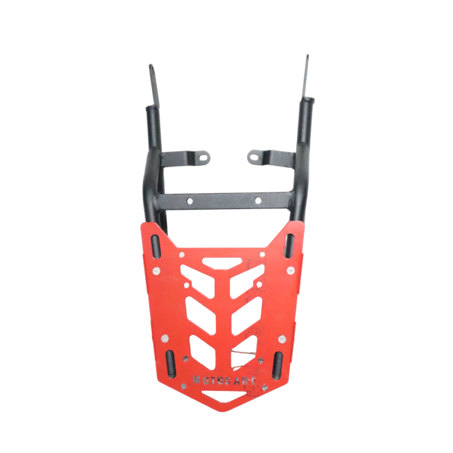 Motocare Carrier with Plate for Scram 440 – Heavy Duty Luggage Rack (Red & Black)