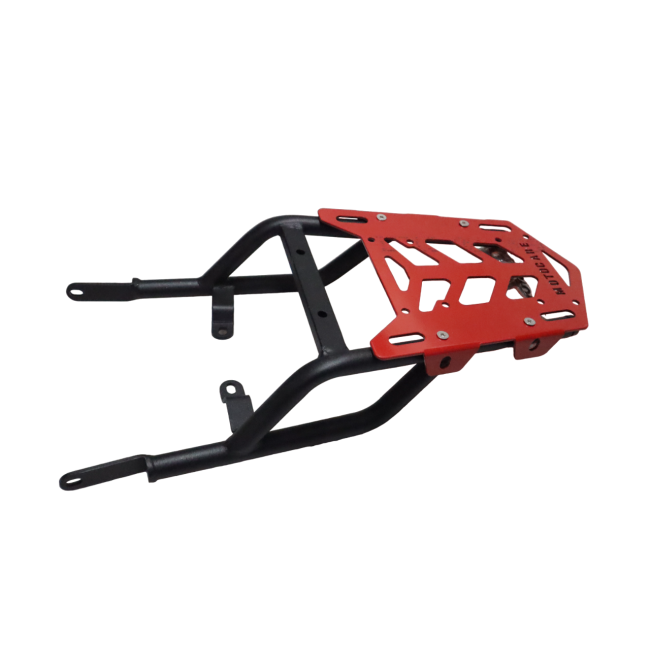 Motocare Carrier with Plate for Scram 440 – Heavy Duty Luggage Rack (Red & Black)