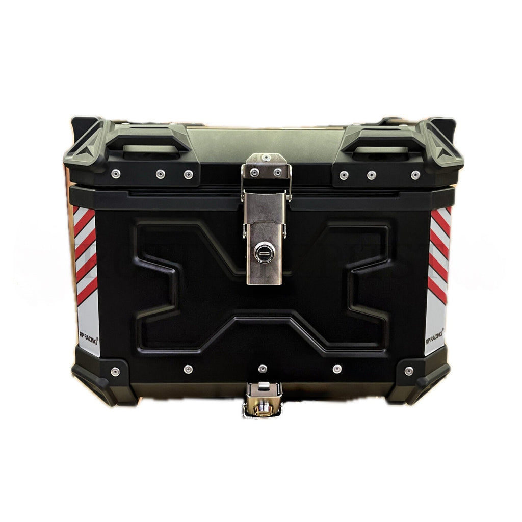 RP RACING 45L BLACK ALUMINIUM TOP BOX WITH BACKREST