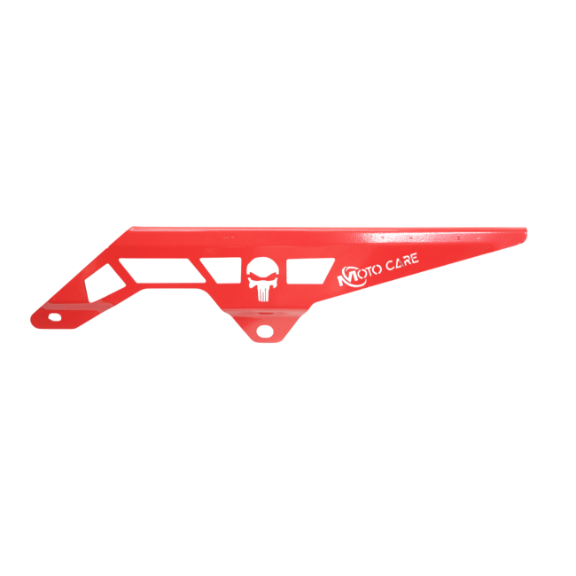 MotoCare Chain Guard for Hero XPulse 210 | Heavy Duty Metal Chain Sprocket Protector | Stylish Red Finish