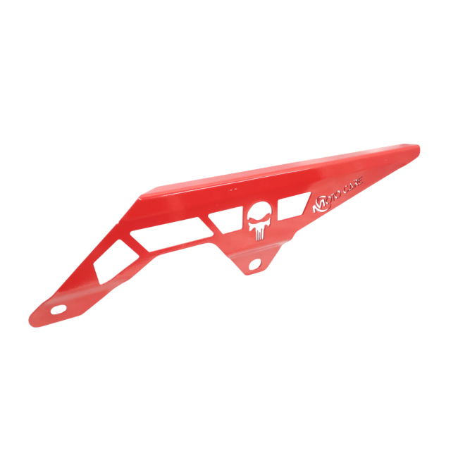 MotoCare Chain Guard for Hero XPulse 210 | Heavy Duty Metal Chain Sprocket Protector | Stylish Red Finish