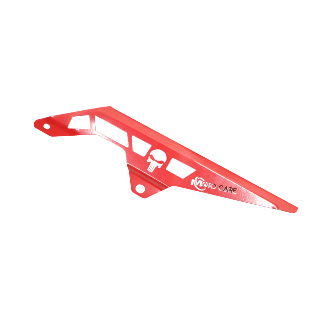 MotoCare Chain Guard for Hero XPulse 210 | Heavy Duty Metal Chain Sprocket Protector | Stylish Red Finish