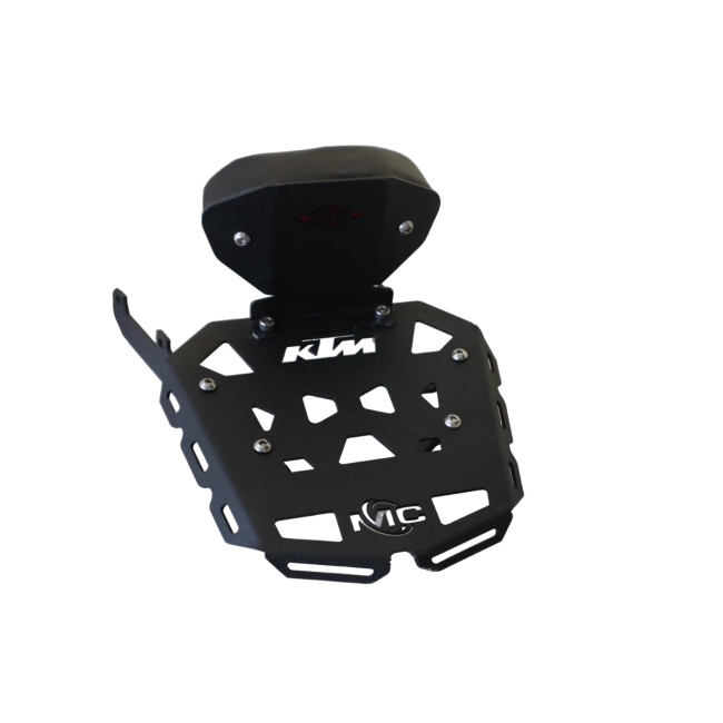 MotoCare CNC Backrest Carrier Plate for KTM Duke 200 BS6 | Heavy Duty Luggage Rack with Pillion Back Support