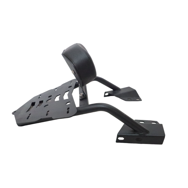 Motocare CNC Carrier Plate with Backrest for Yamaha FZS 25 | Premium Rear Luggage Rack with Pillion Support
