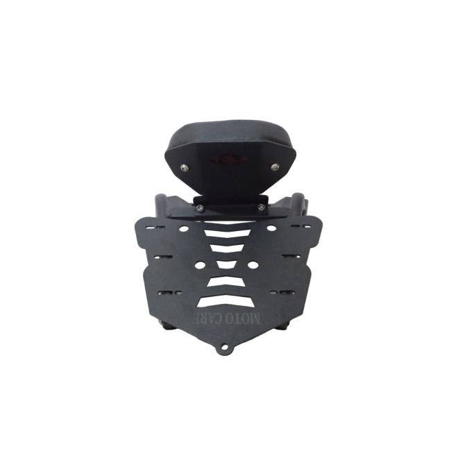 Motocare CNC Carrier Plate with Backrest for Yamaha FZS 25 | Premium Rear Luggage Rack with Pillion Support