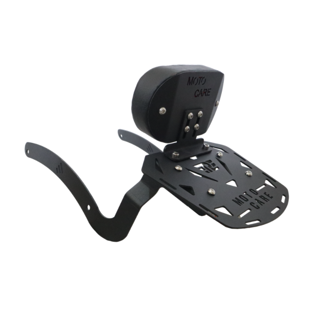 MotoCare CNC Carrier Plate with Backrest for Royal Enfield Super Meteor 650 | Luggage Rack