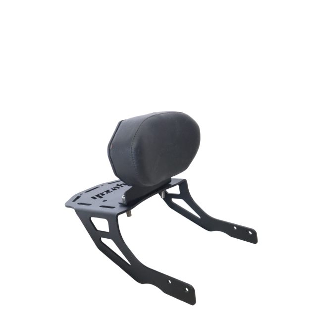 MotoCare CNC Carrier Plate with Backrest for Yezdi Scrambler | Pillion Comfort & Luggage Rack