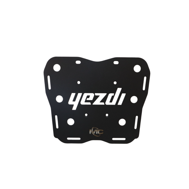 MotoCare CNC Carrier Plate for Yezdi Adventure | Heavy Duty Rear Luggage Mount Plate with Secure Mounting System for Touring & Off-Road Riding